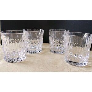 4 Cristal D'arques France Longchamp Crystal Double old Fashioned Rocks Glass